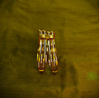 Gold-Tone Italian Twisted AD Bangle Set of 2 for Women - Glossy Finish (2.4 Size)
