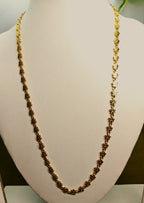 Gold-Tone Flower Linked Chain for Women - Glossy Finish (21.5 Inches)