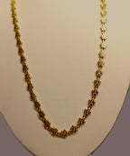 Gold-Tone Flower Linked Chain for Women - Glossy Finish (21.5 Inches)