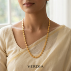 Gold-Tone Flower Linked Chain for Women - Glossy Finish (21.5 Inches)