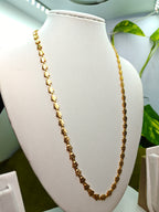 Gold-Tone Flower Linked Chain for Women - Glossy Finish (21.5 Inches)