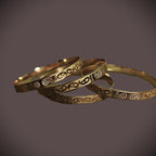 Gold-Plated Elegant Bangle Set of 4 for Women - Glossy Finish (2.4 Size)