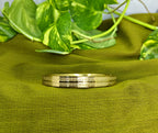 Gold-Tone Engraved Pattern Hinged Bangle for Men - Glossy Finish
