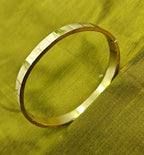 Gold-Tone Classic Cross Motif Hinged Bangle for Men- Glossy Finish