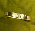 Gold-Tone Classic Om Symbol Hinged Bangle for Men- Glossy Finish
