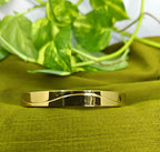Gold-Tone Wave Pattern Hinged Bangle for Men- Glossy Finish