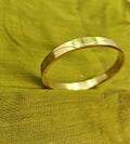 Gold-Tone Wave Pattern Hinged Bangle for Men- Glossy Finish