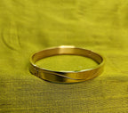 Gold-Tone Wave Pattern Hinged Bangle for Men- Glossy Finish