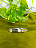 Gold-Tone Greek Key Two tone Hinged Bangle for Men
