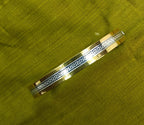 Gold-Tone Greek Key Two tone Hinged Bangle for Men