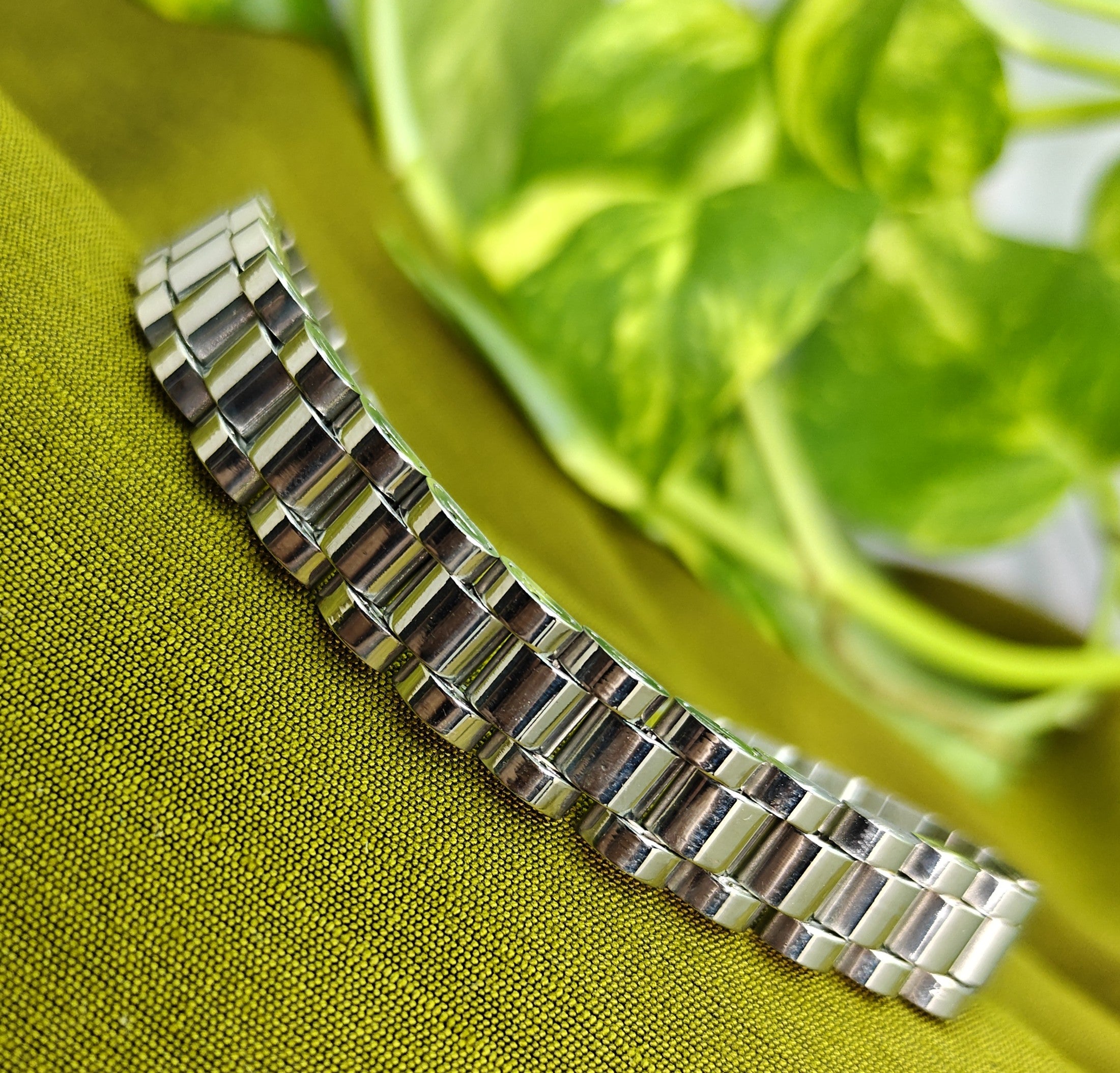 Gold-Tone Stainless Steel Watch style Link Bracelet for Men