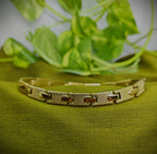 Gold-Tone Brick Pattern Watch Chain Bracelet for Men
