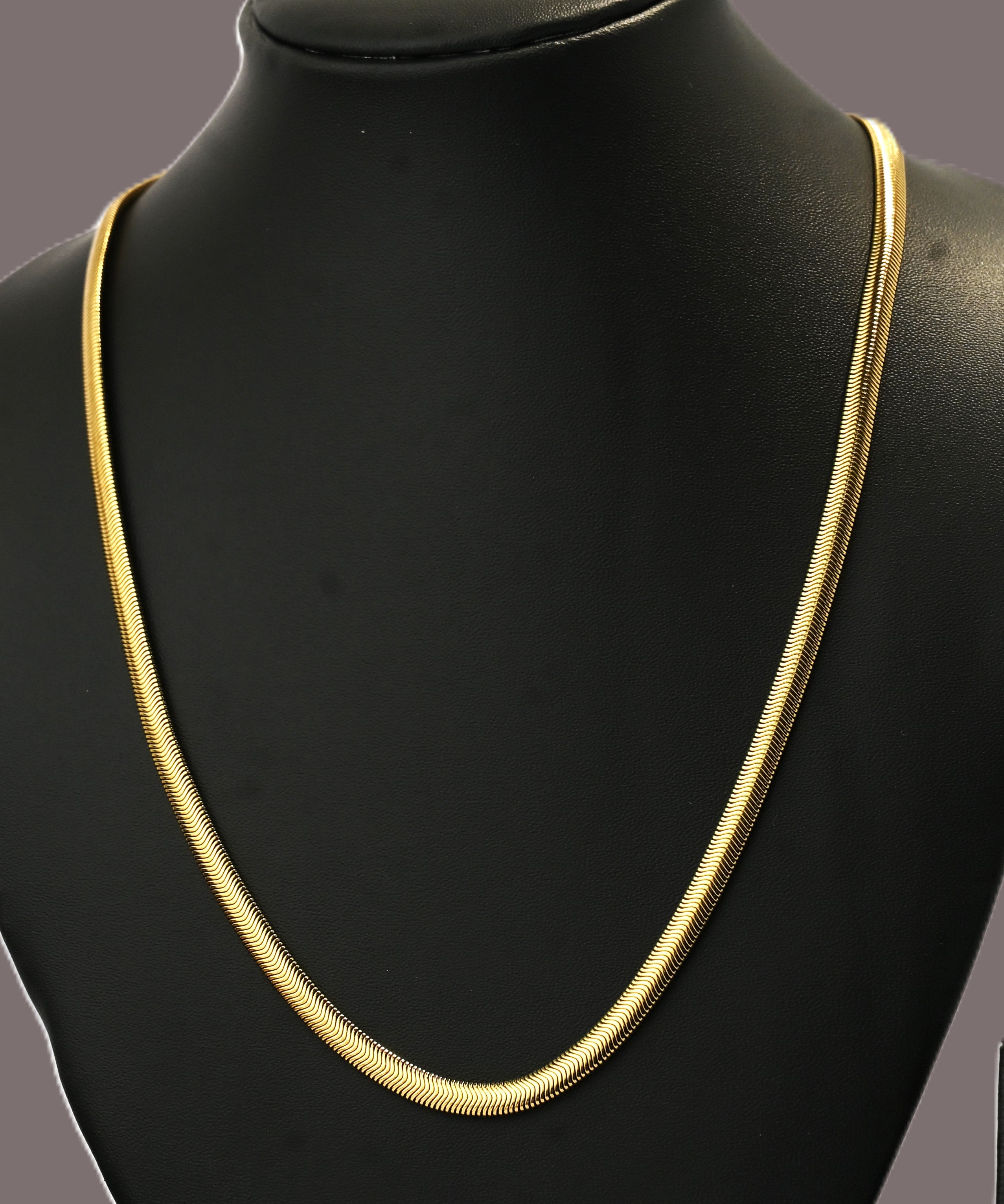 Gold-Tone Exquisite Snake Scaled Necklace for Women- Glossy Finish (21.5 Inch)