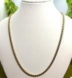 Gold-Tone Wheat Chain for Men -Matte Finish (21.5 Inch)
