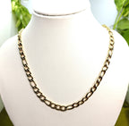 Gold-Tone Premium Figaro Style Gold Chain for Men- Glossy Finish (22 Inch)