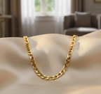 Gold-Tone Premium Figaro Style Gold Chain for Men- Glossy Finish (22 Inch)