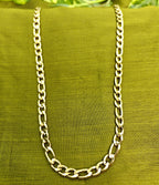 Gold-Tone Premium Figaro Style Gold Chain for Men- Glossy Finish (22 Inch)