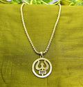 Gold-Tone Premium Trishul Pendant Box Chain for Men- Glossy Finish (24 Inch)