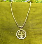 Gold-Tone Premium Trishul Pendant Box Chain for Men- Glossy Finish (24 Inch)