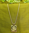 Gold-Tone Premium Om and Trishul Pendant Box Chain for Men- Glossy Finish (24 Inch)